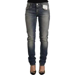 Acht Blue Washed Skinny Cotton Blend Jeans