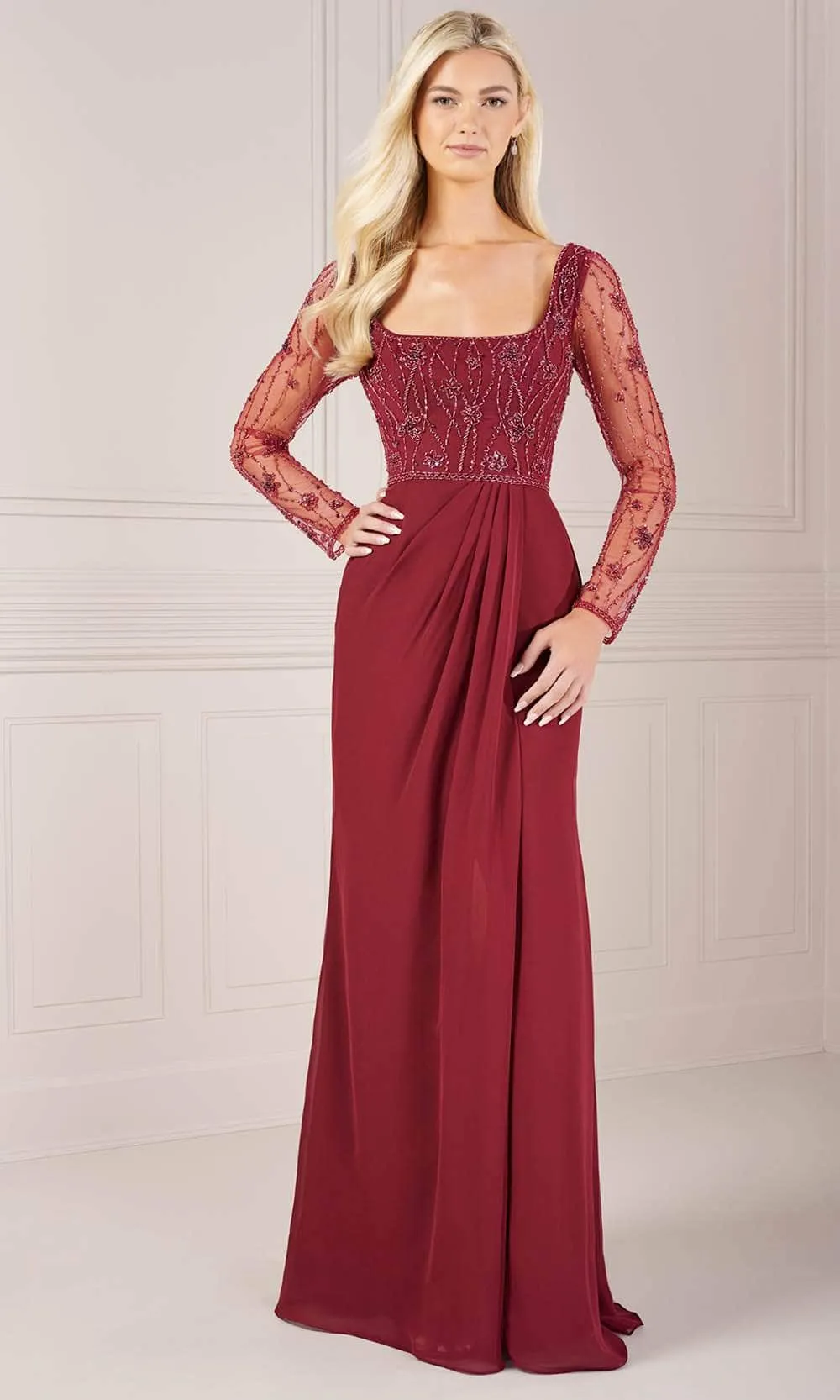 Adrianna Papell Platinum 40444 - Long A-line Evening Dress