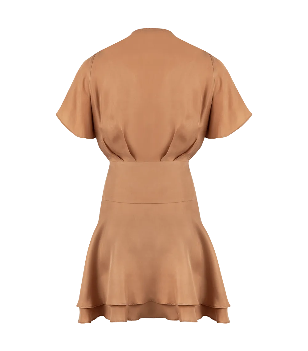 Amanda Short Wrap Dress Nude