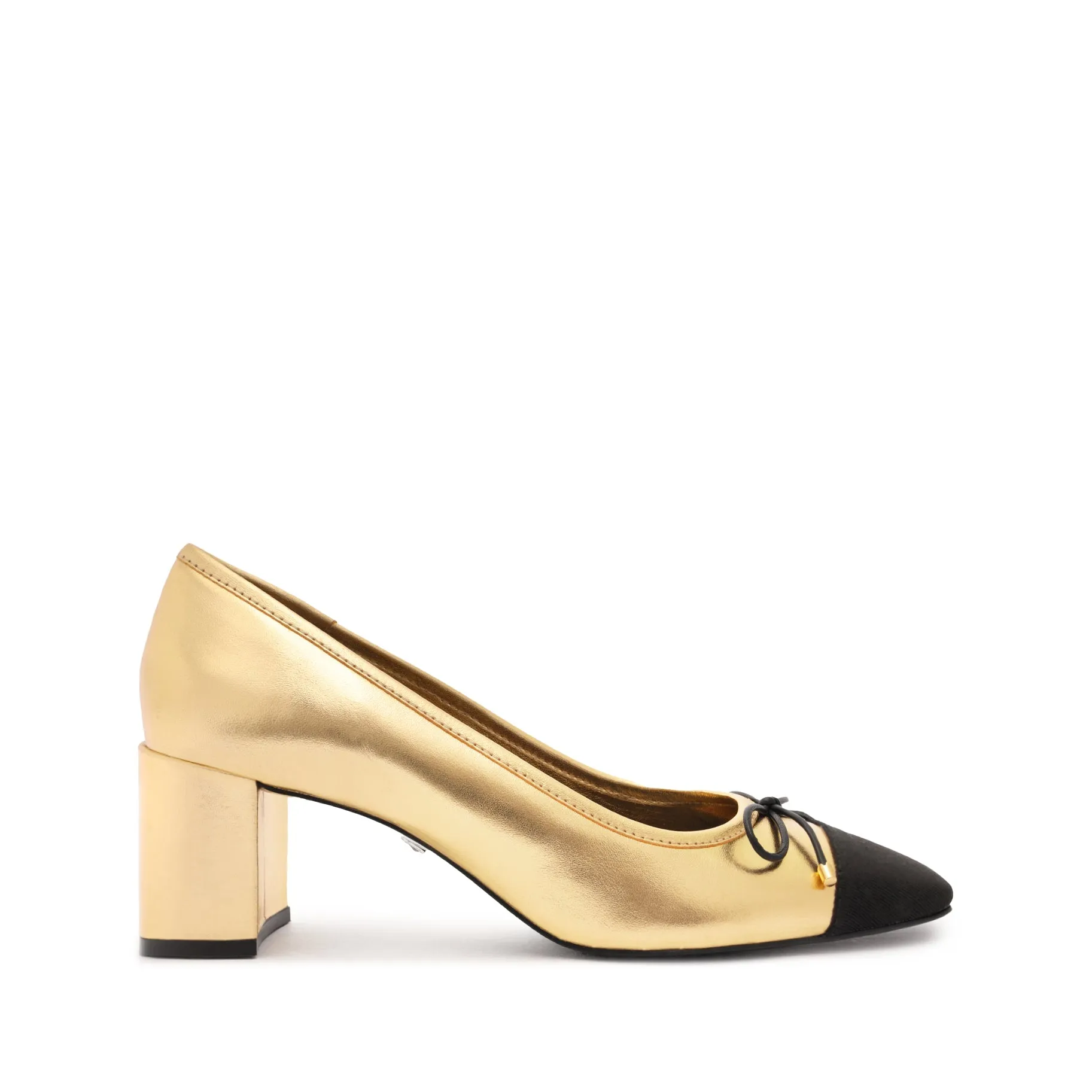 Arissa Block Metallic Leather Pump