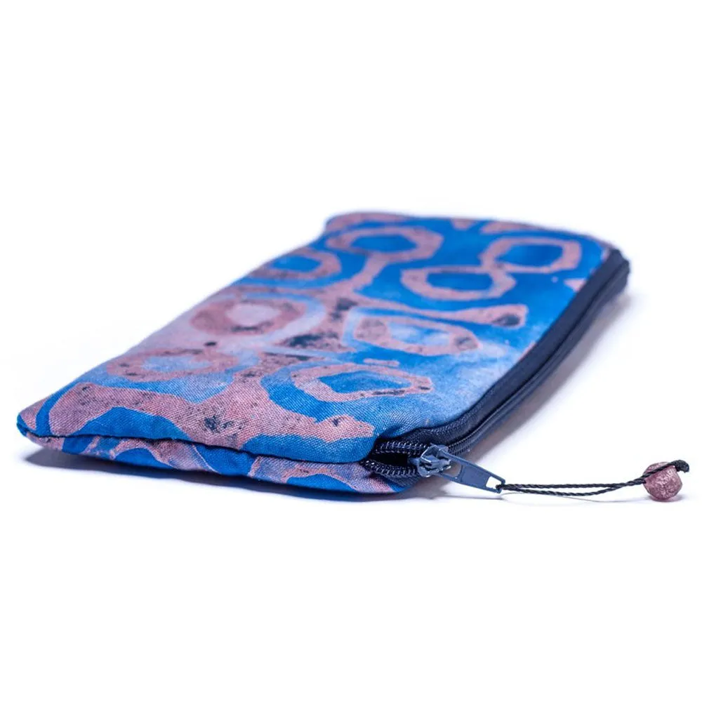 Batiked Clutch Purse Blue World Peaces