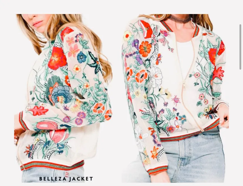 Belleza Embroidered Jacket-cream