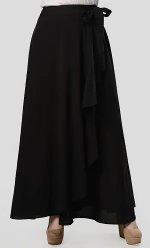 Black Wrap Around Ruffle Skirt