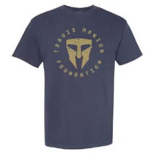 Blue and Gold Distressed Heavyweight Tee