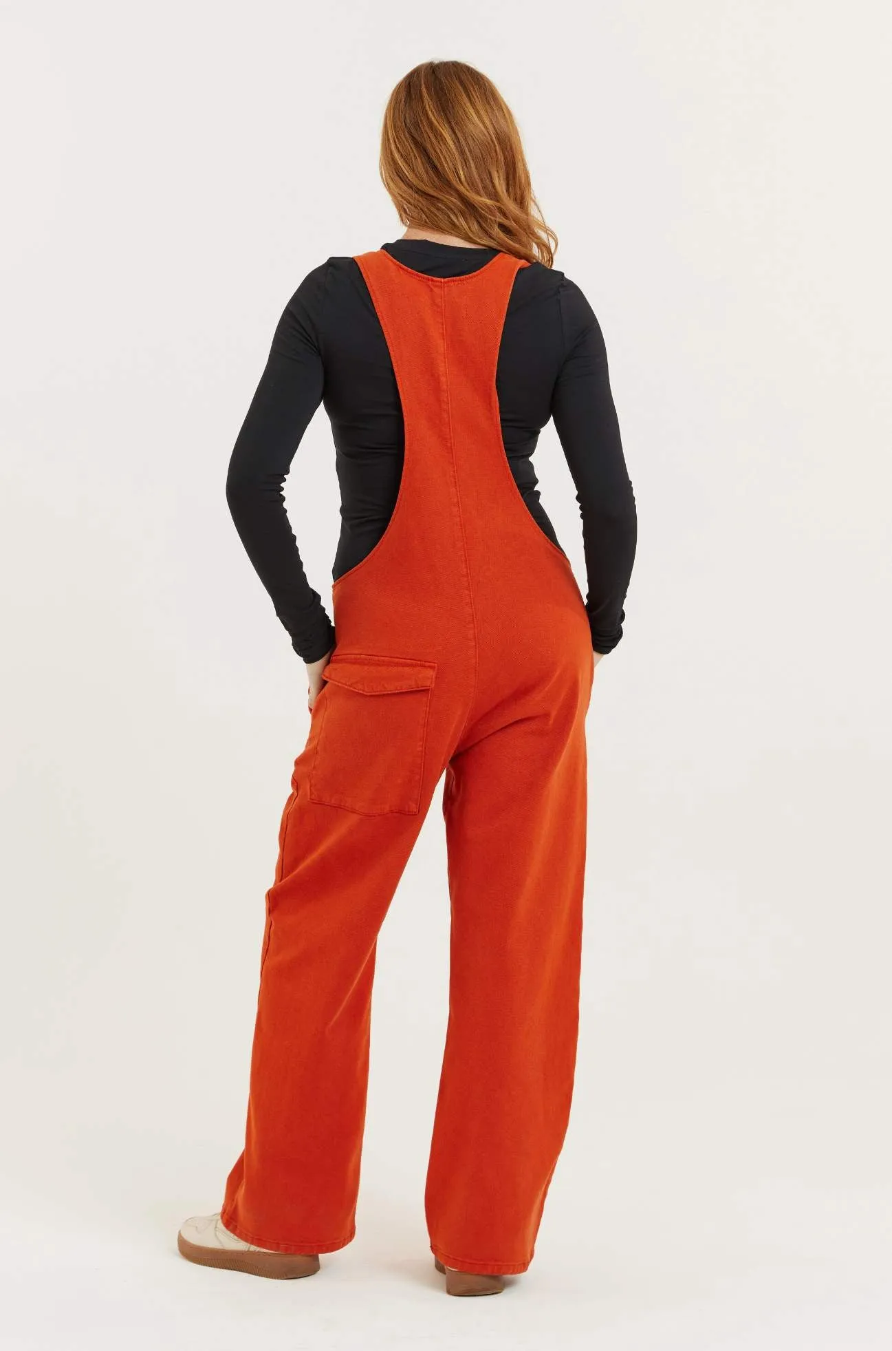 Burnt Orange Recycled Wood Denim Mary-Lou Pocket Dungaree