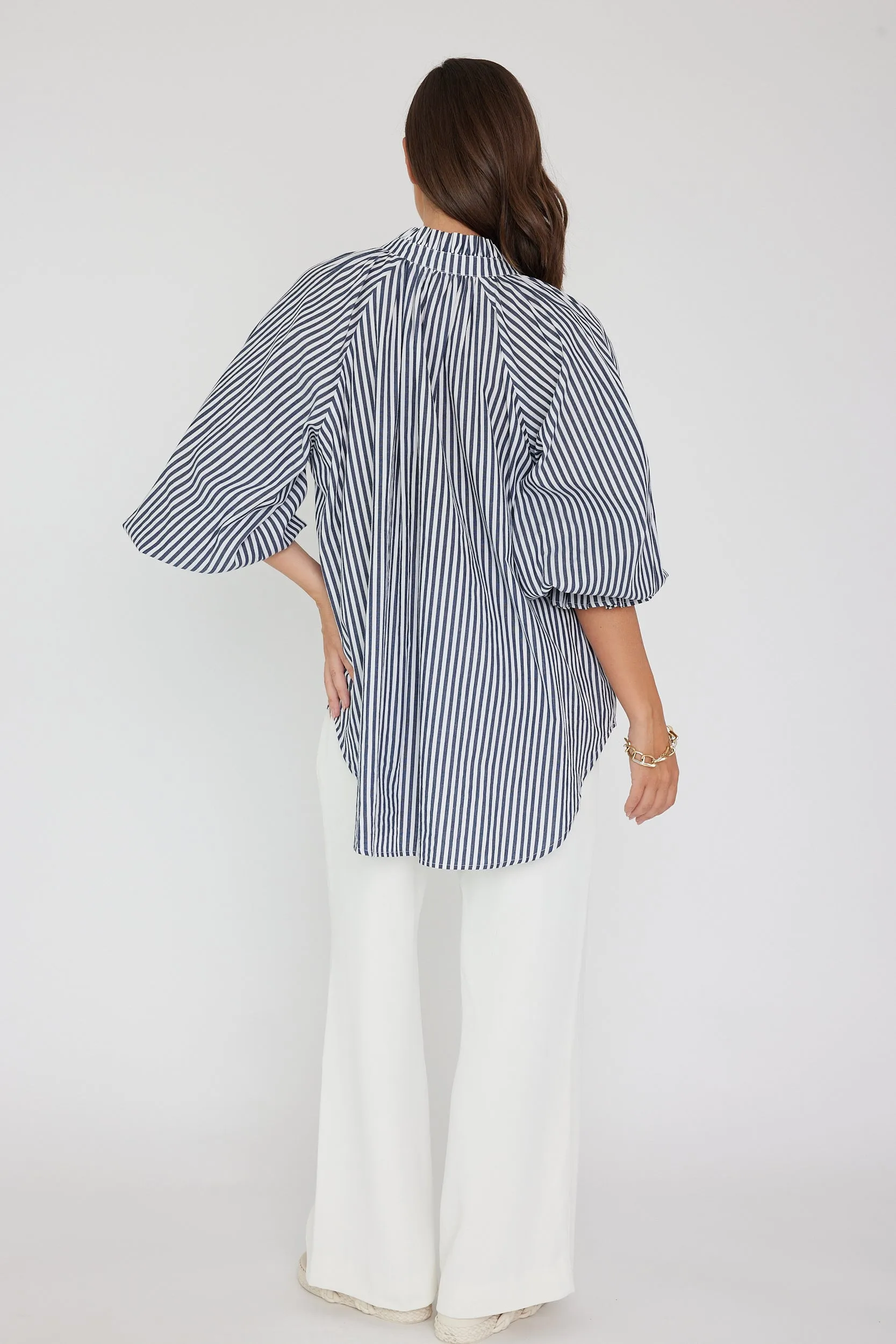 DANILL Blouse Navy Stripe