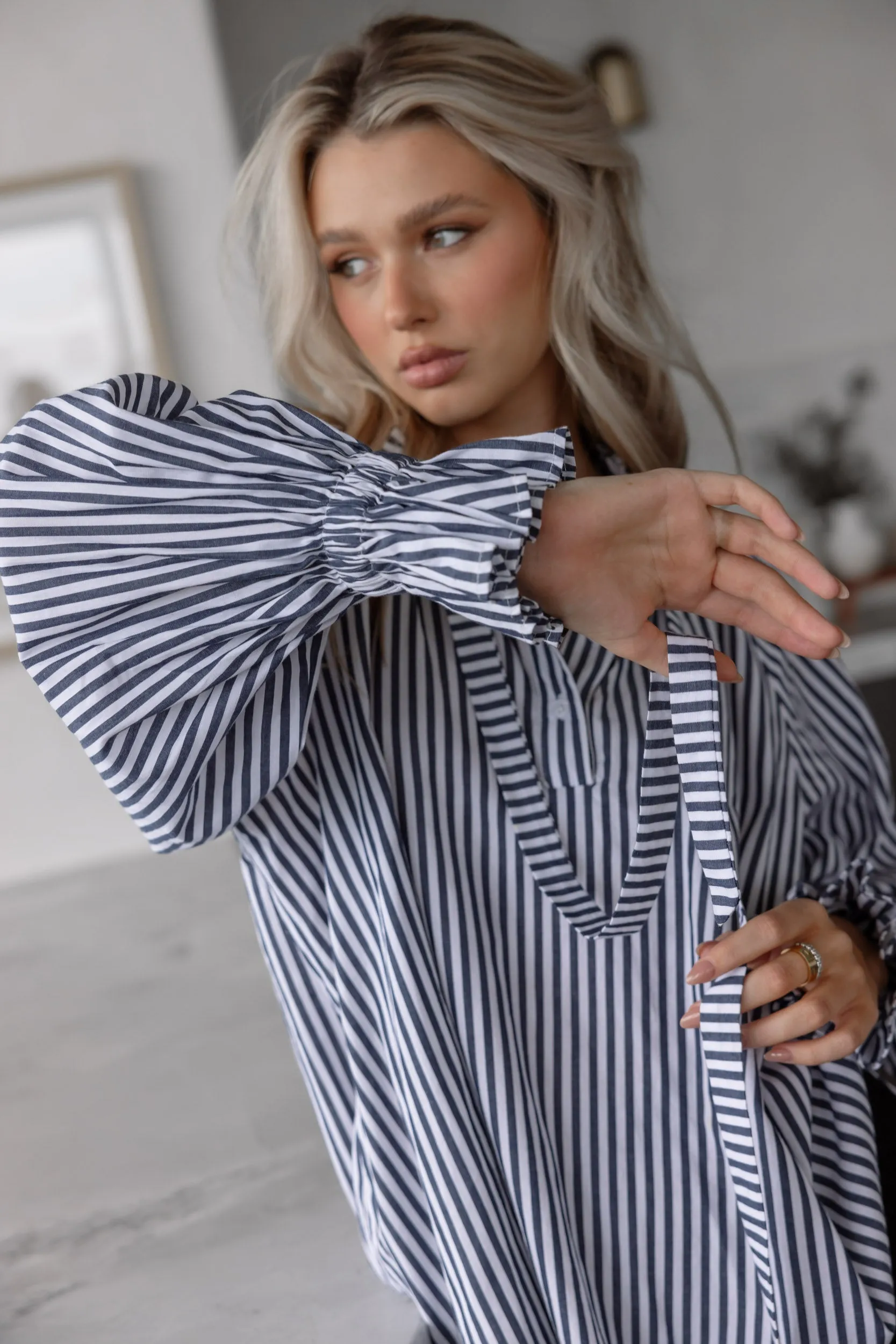 DANILL Blouse Navy Stripe