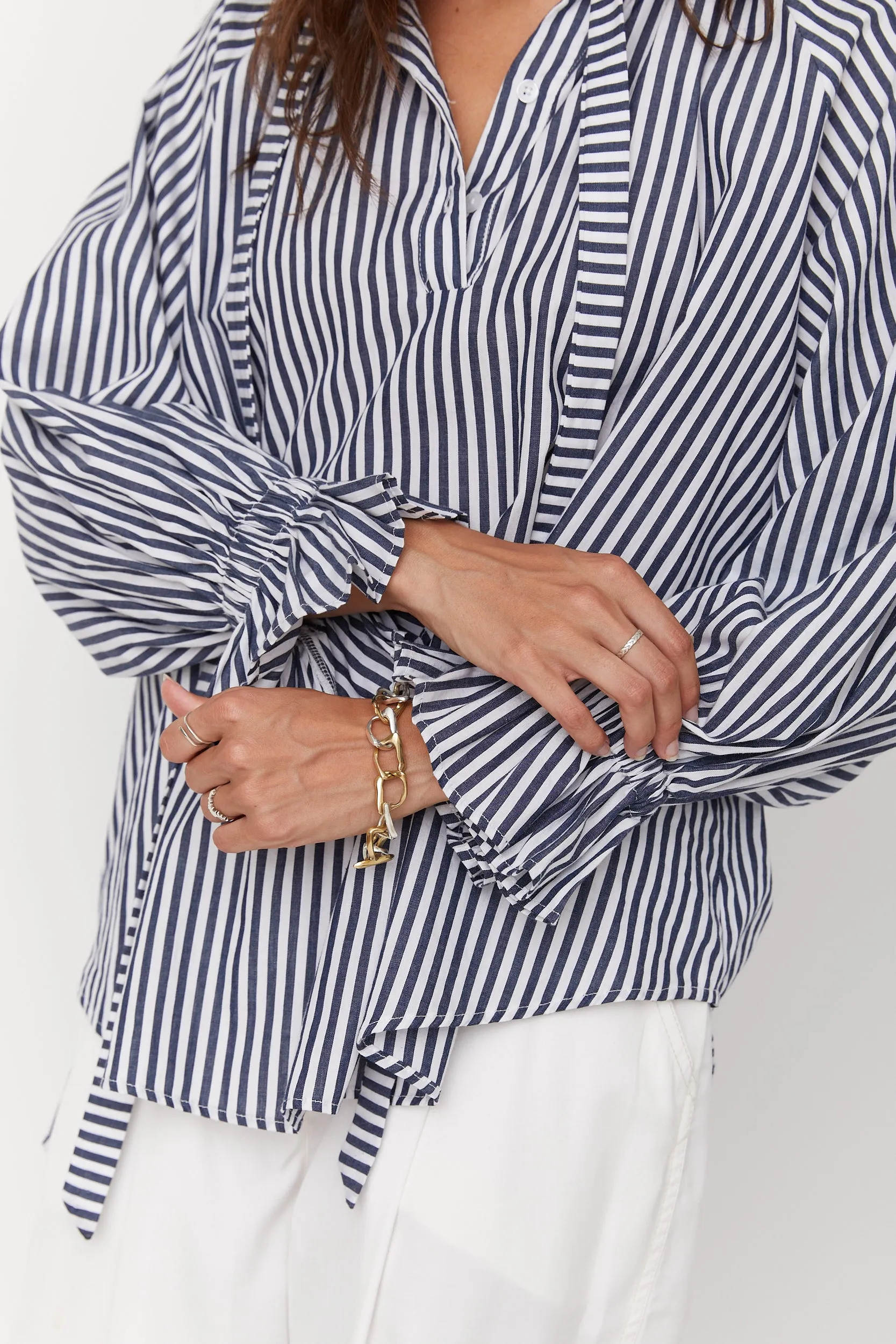 DANILL Blouse Navy Stripe