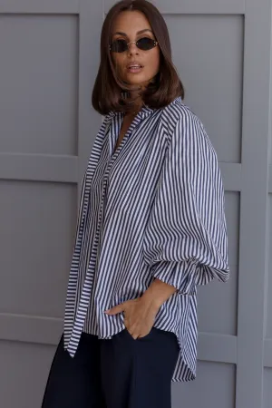 DANILL Blouse Navy Stripe