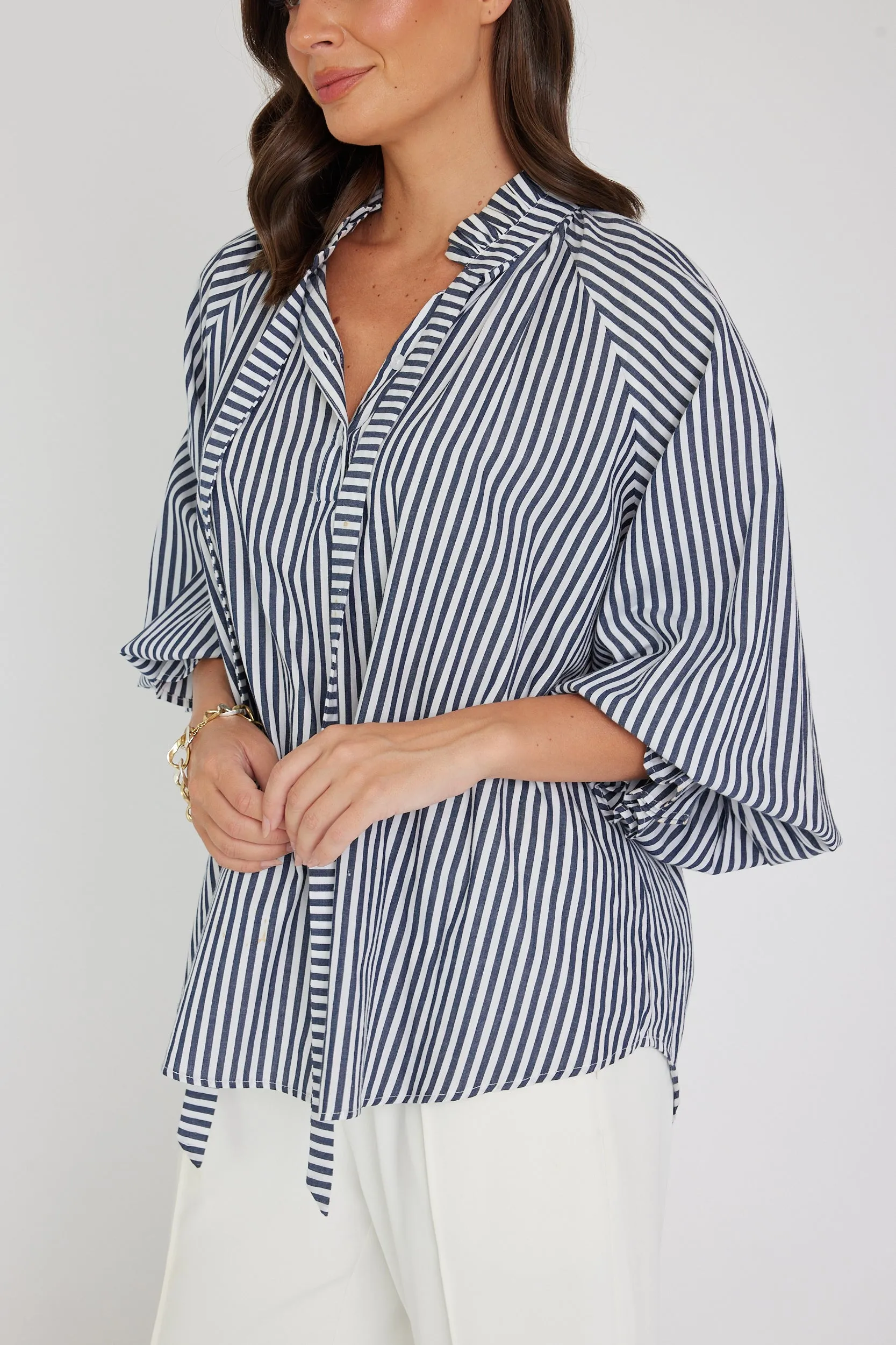 DANILL Blouse Navy Stripe