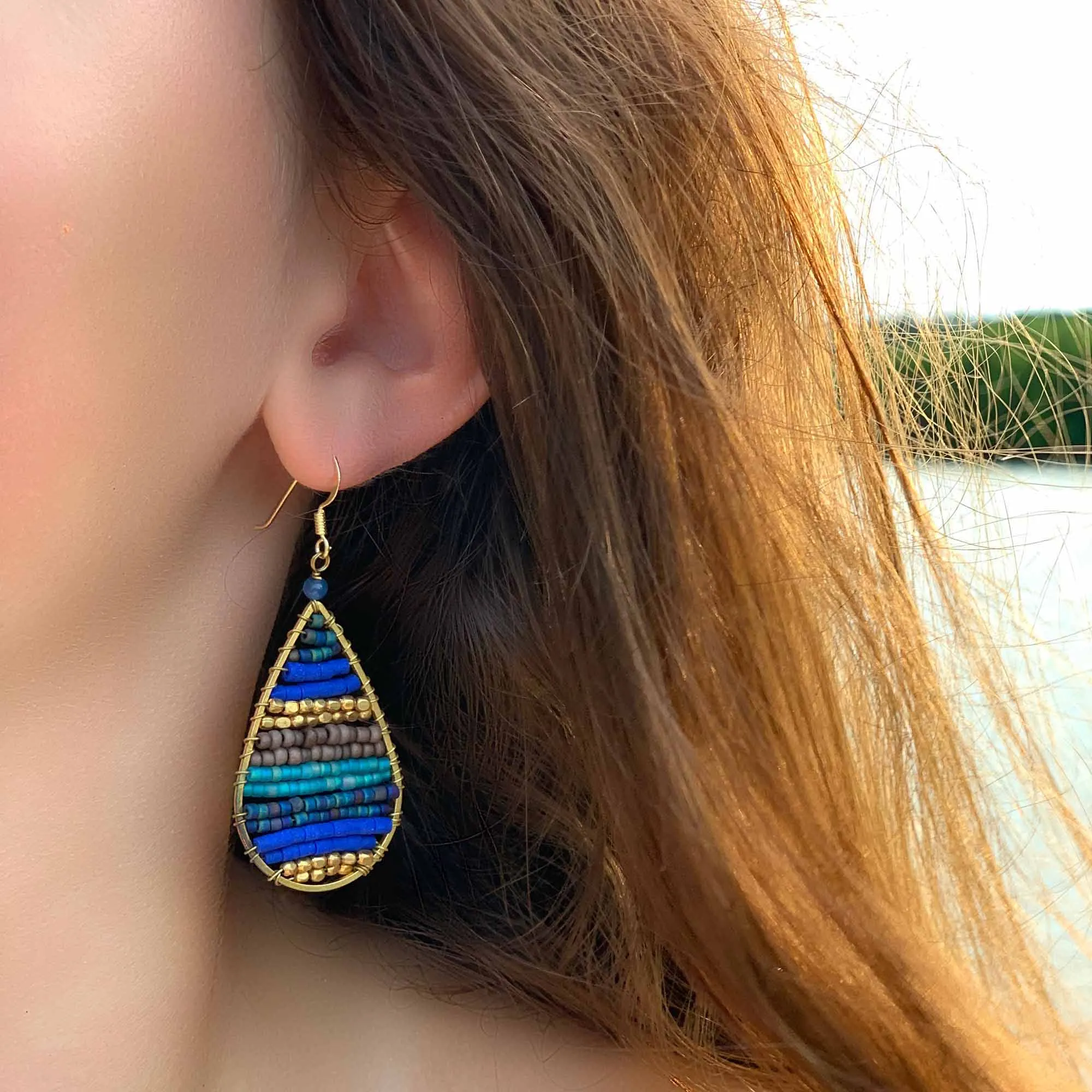 Earrings Lauren Celestial Blue Marquet