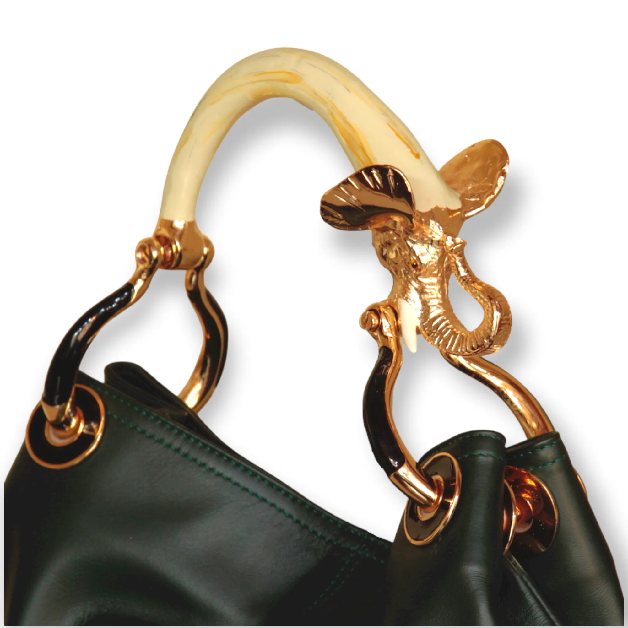 ELEPHANT SMALL BAG WITH BLACK VEGAN LEATHER