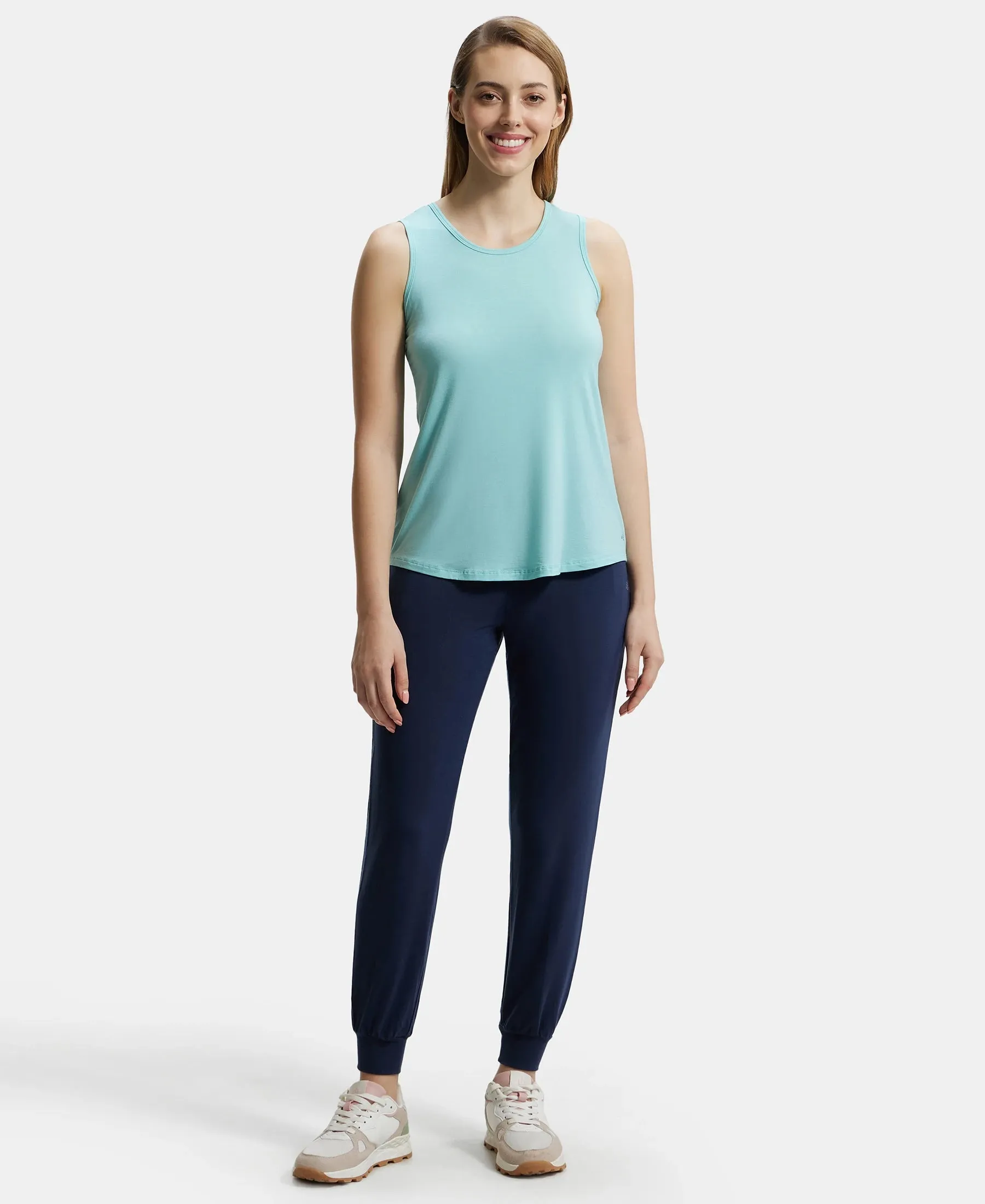 Environment Friendly Lyocell Elastane Stretch Relaxed Fit Tank Top - Aqua Haze