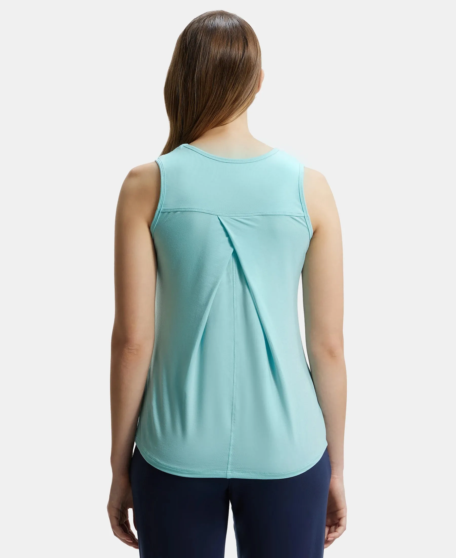 Environment Friendly Lyocell Elastane Stretch Relaxed Fit Tank Top - Aqua Haze