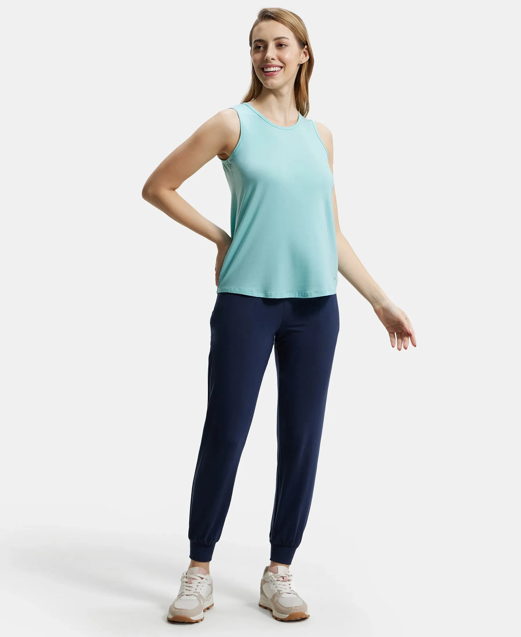 Environment Friendly Lyocell Elastane Stretch Relaxed Fit Tank Top - Aqua Haze