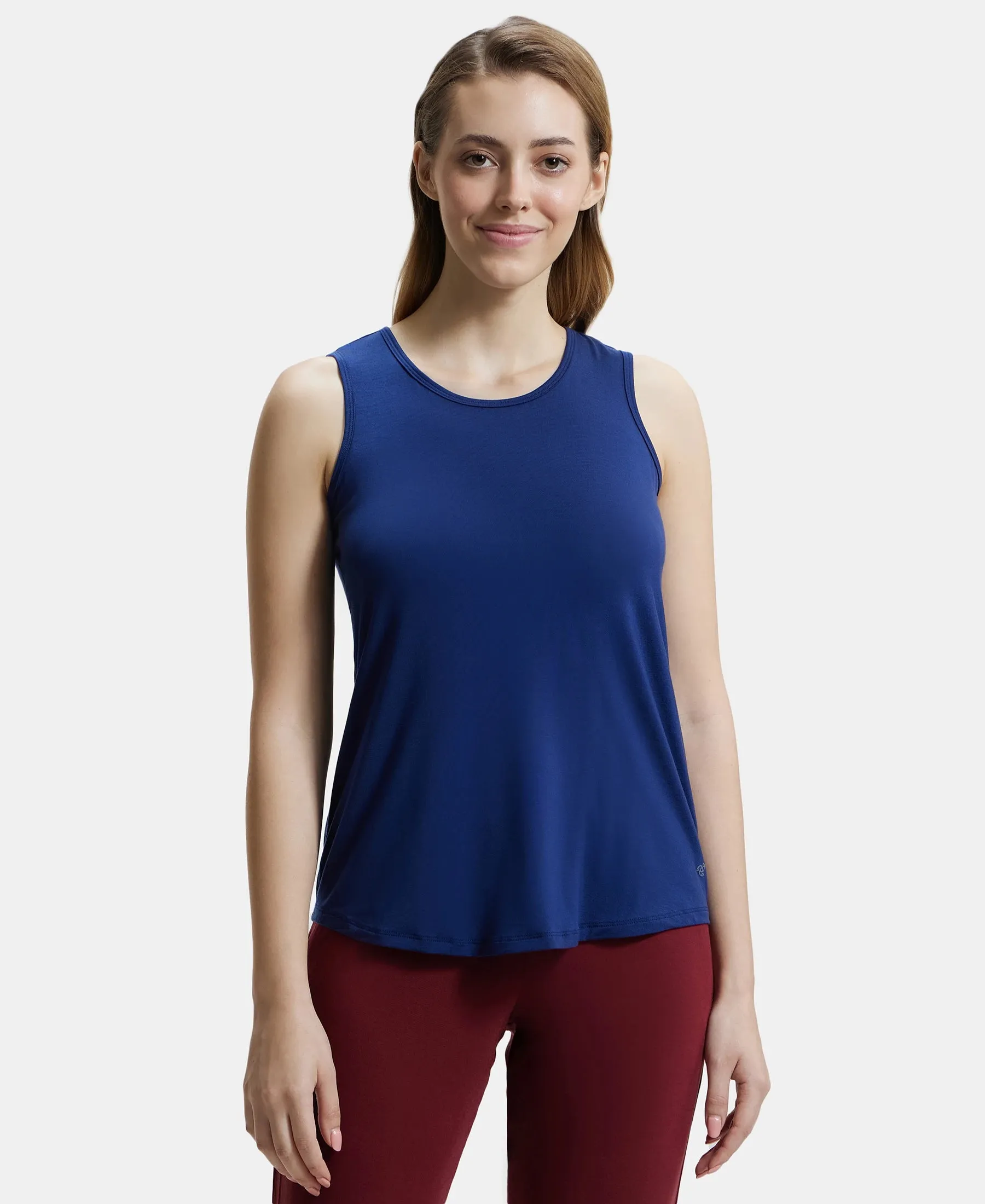 Environment Friendly Lyocell Elastane Stretch Relaxed Fit Tank Top - Medieval Blue