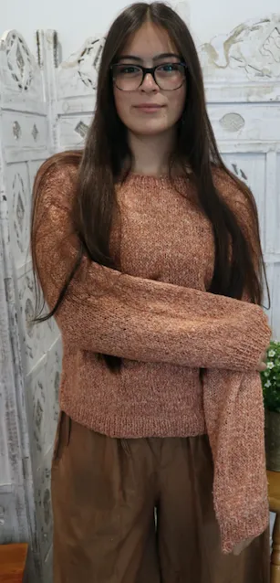 Fair Trade Ethical Balloon Sleeve Wool and Banana Fibre Jumper