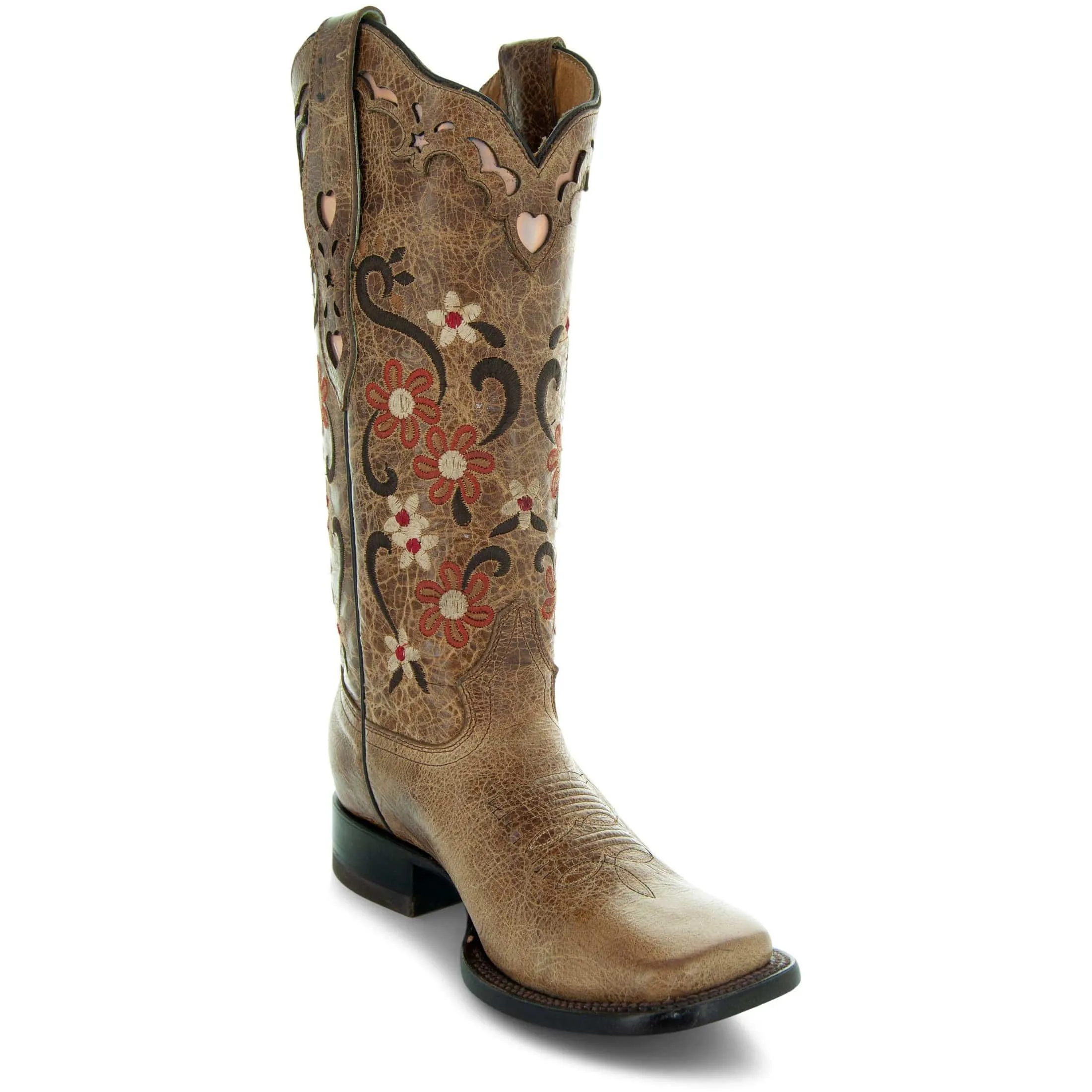 Floral Passion Women's Embroidered Cowgirl Boots by Soto Boots M4002