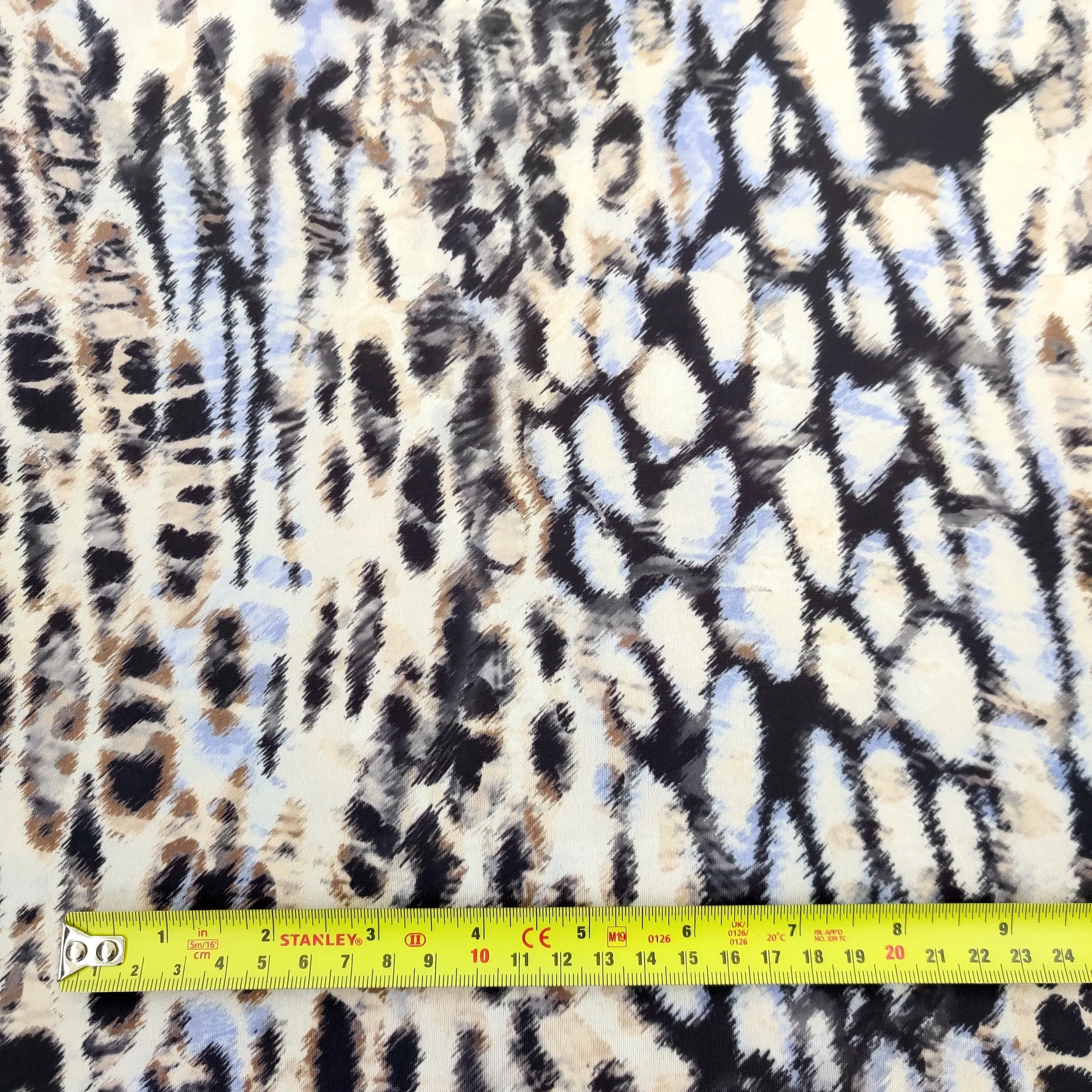 FS522 Leopard Silky Stretch Knit Fabric White