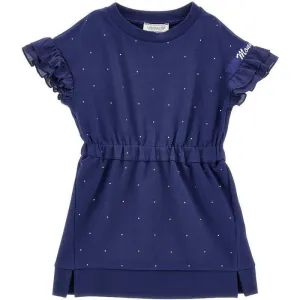 Girls Blue Spotted Dress