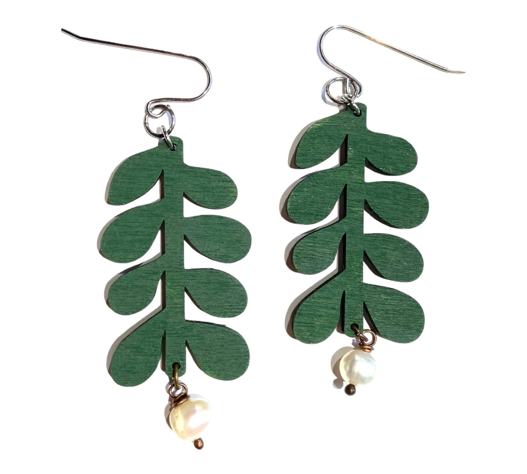 Green Plant Earrings