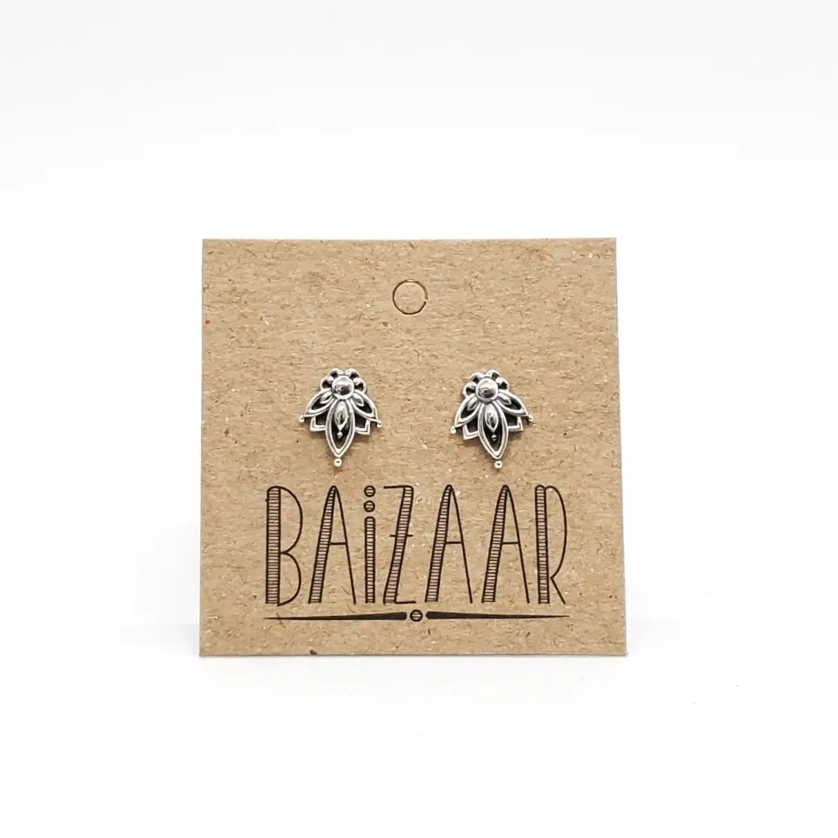 Henna Flower Studs - Sterling Silver