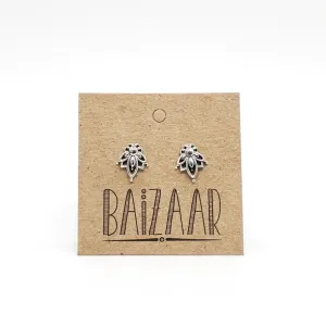 Henna Flower Studs - Sterling Silver