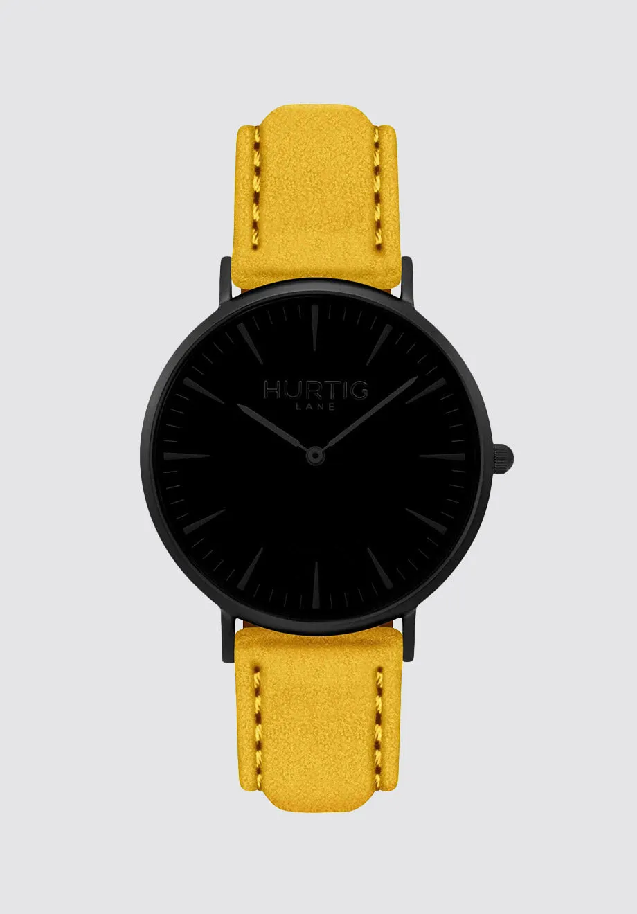 Hymnal Vegan Suede Watch All | Black & Mustard