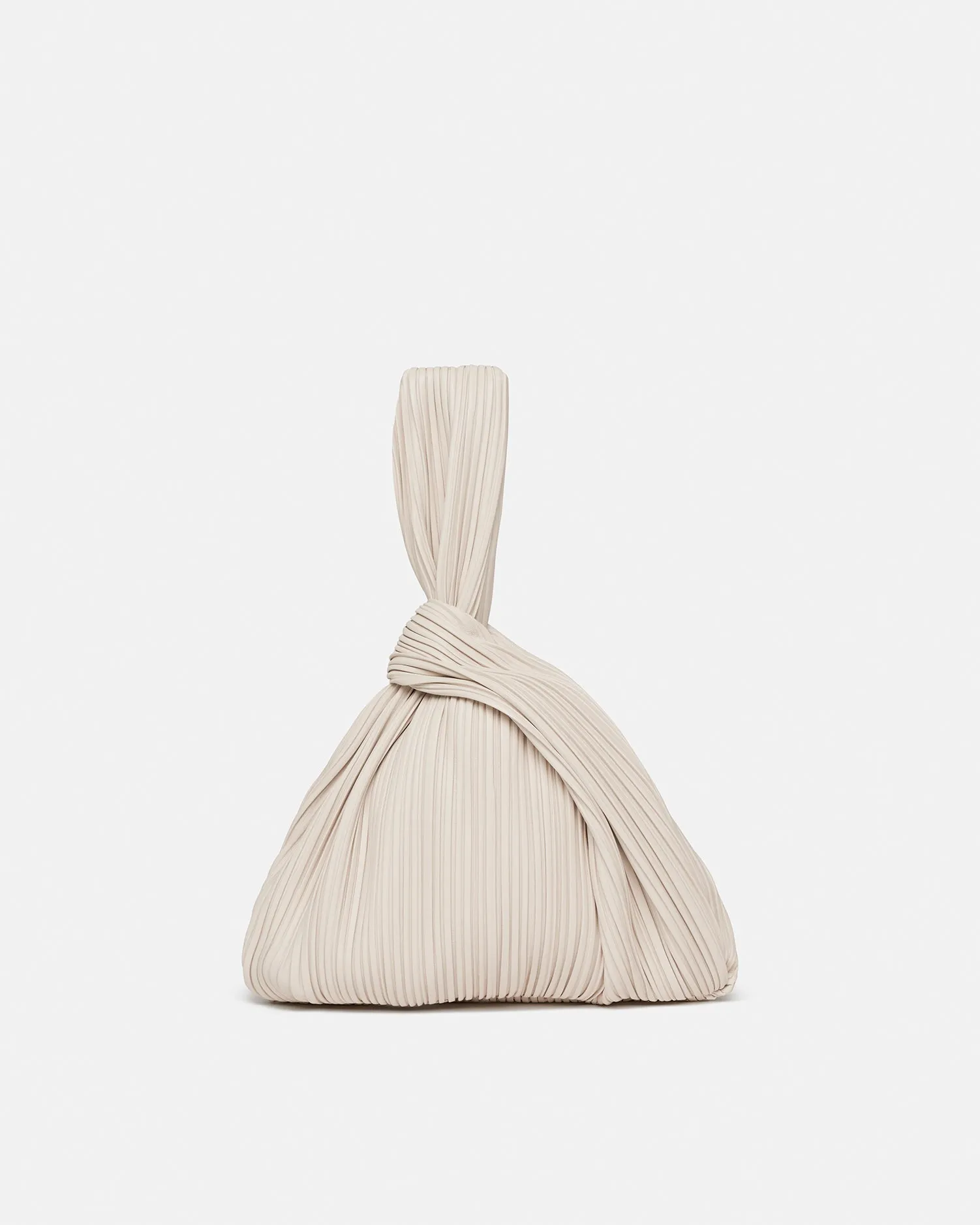 Jen - Pleated Vegan Leather Clutch - Off White