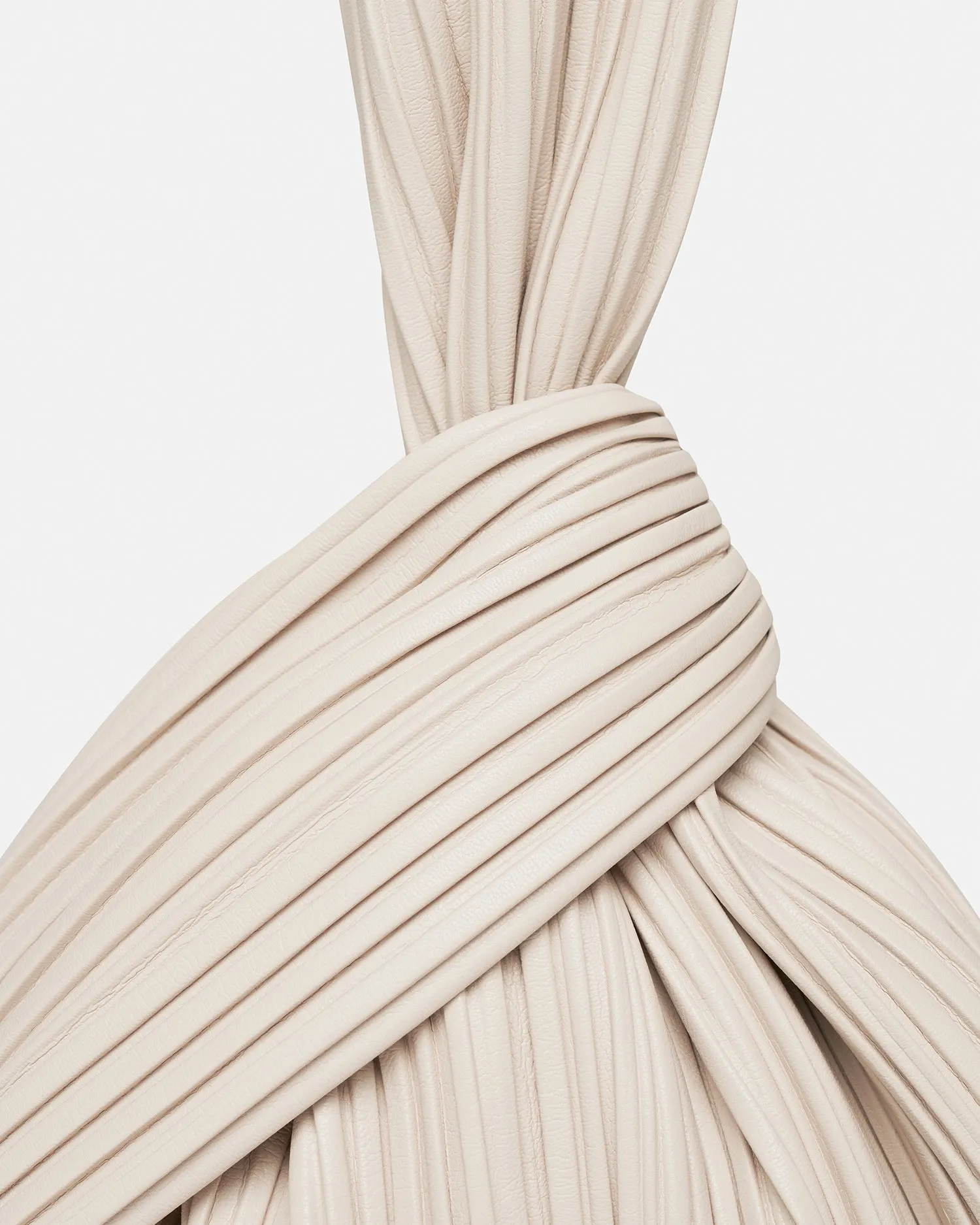 Jen - Pleated Vegan Leather Clutch - Off White