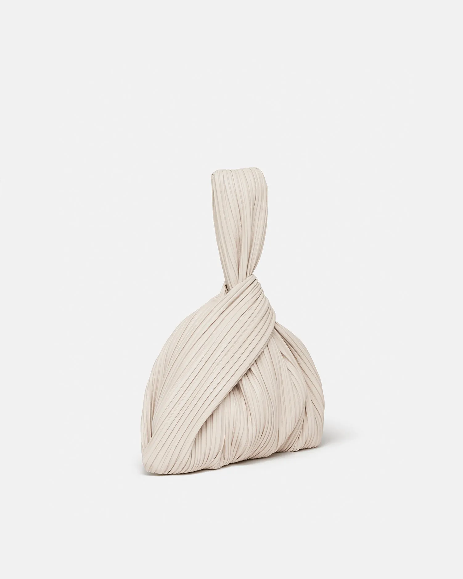 Jen - Pleated Vegan Leather Clutch - Off White