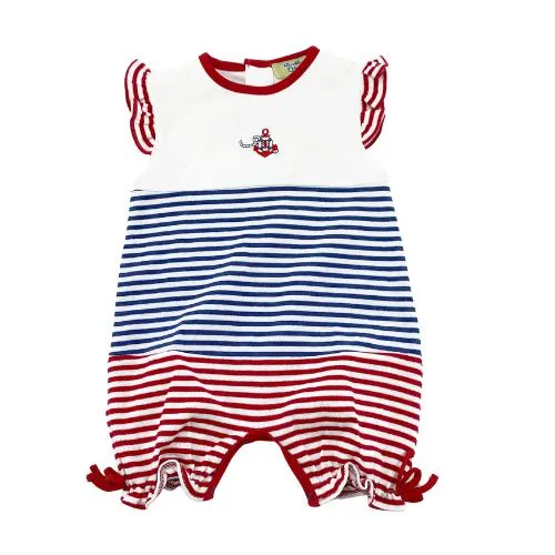 Kissy Kissy Sleeveless Playsuit - Girl Nautical Stripes