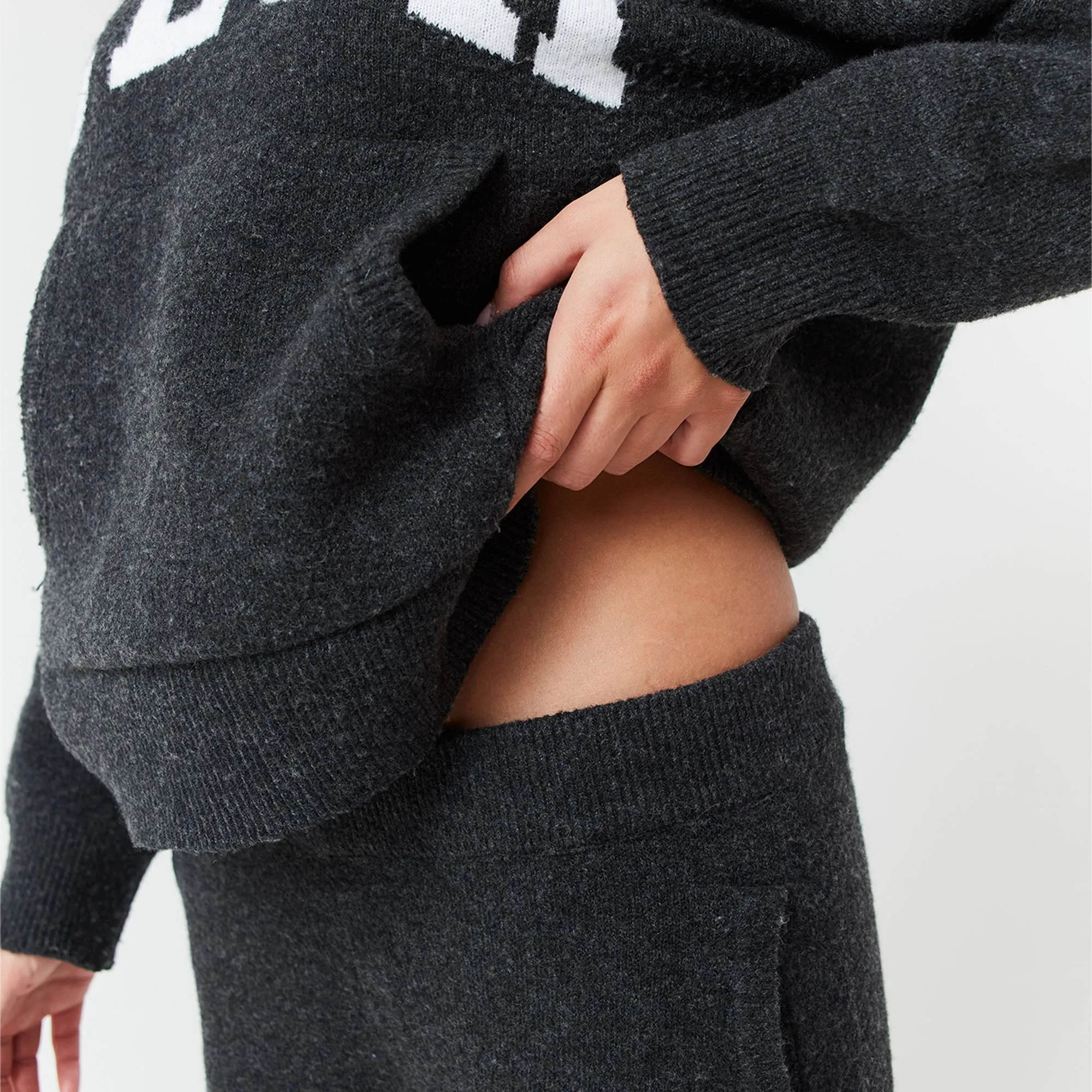 Knit Hoodie | Charcoal Marl