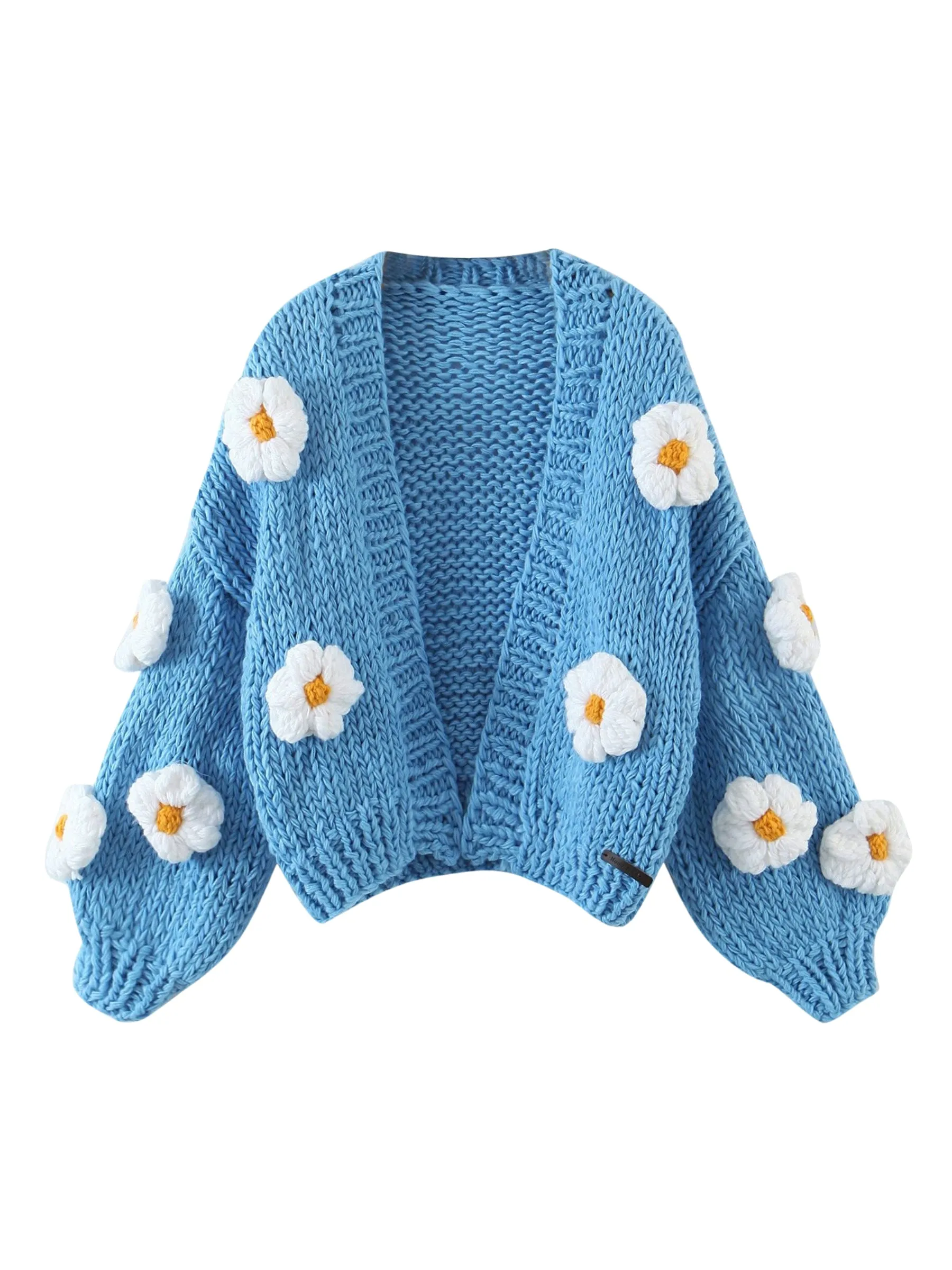 Layla Hand-Knitted Floral Cardigan