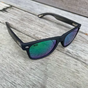 Moana Road Sunglasses - Dark with green reflective lens