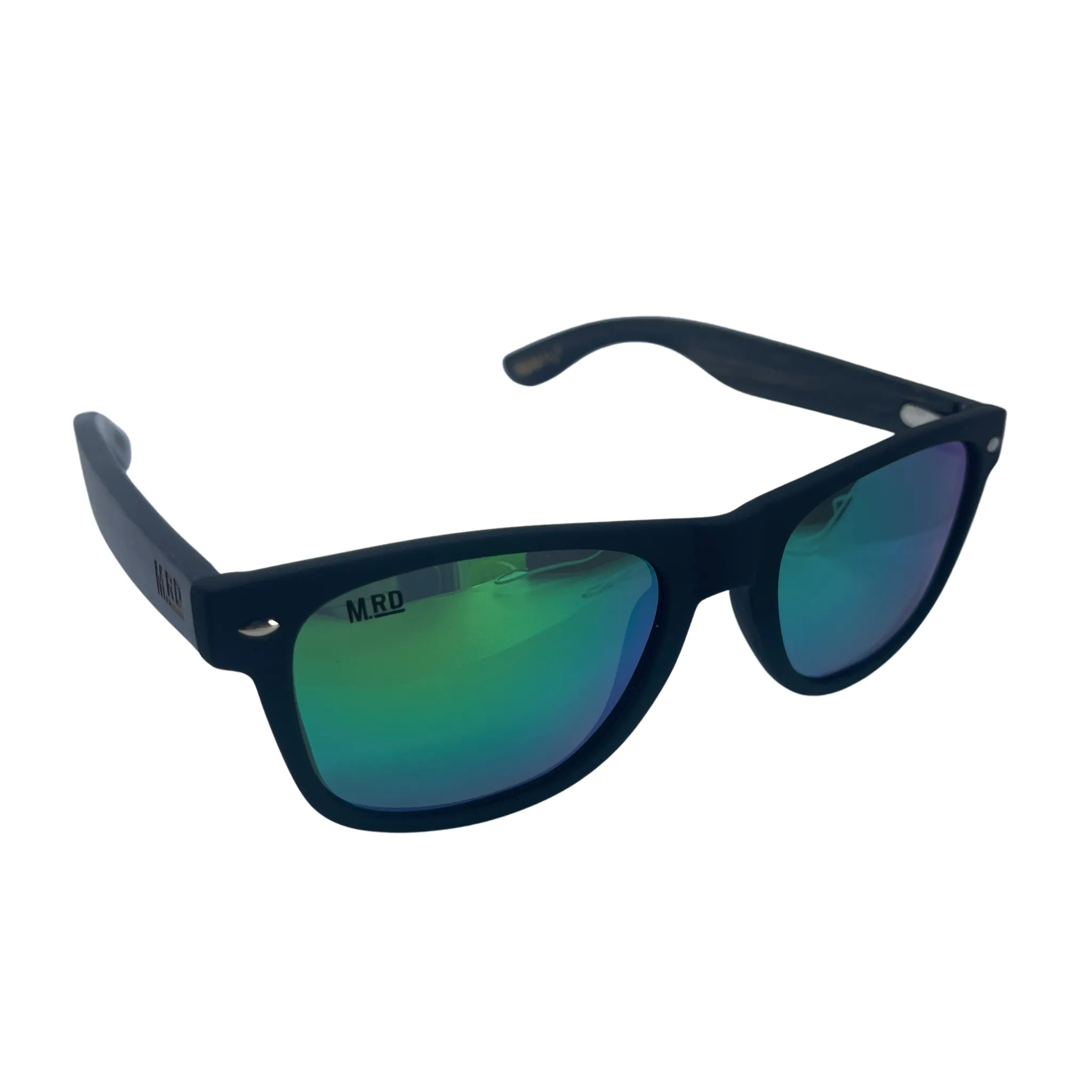 Moana Road Sunglasses - Dark with green reflective lens