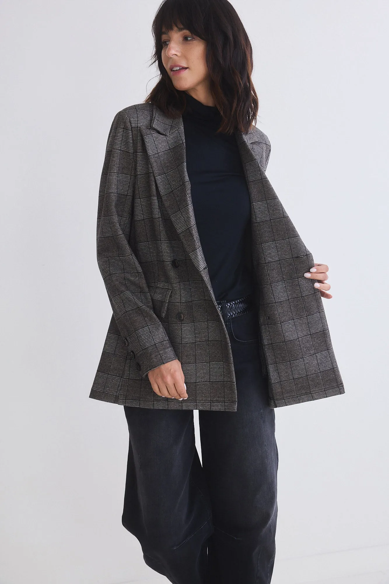 On the Clock Plaid Blazer