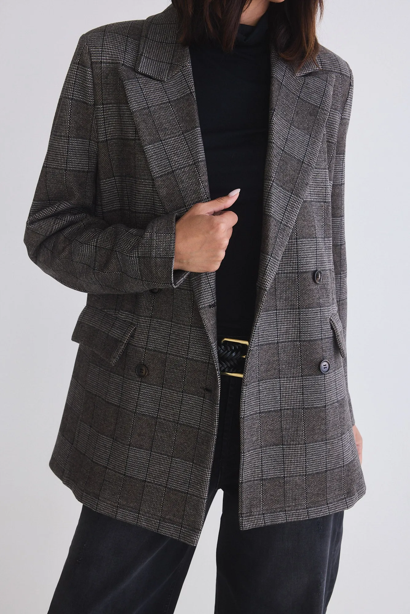 On the Clock Plaid Blazer