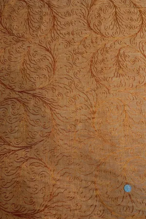 Orange Embroidered Silk Linen MEMT-026-18