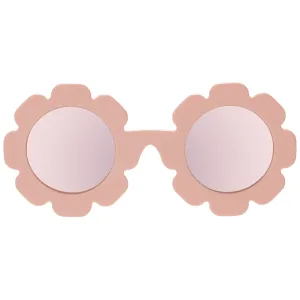 POLARIZED Flower Shaped Peach Keen with Rose Gold Mirrored Lenses Kids Sunglasses