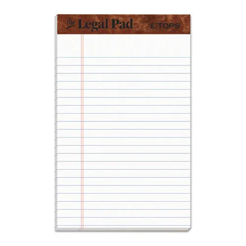 "the Legal Pad" Perforated Pads, Narrow Rule, 5 X 8, White, 50 Sheets, Dozen