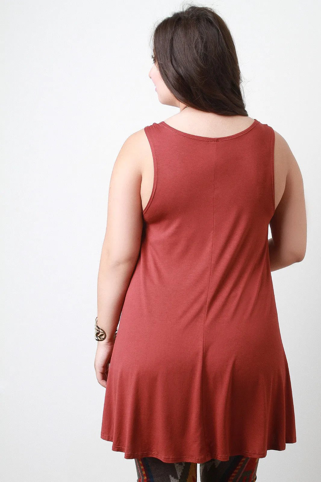 Relaxed Fit Longline Sleeveless Top