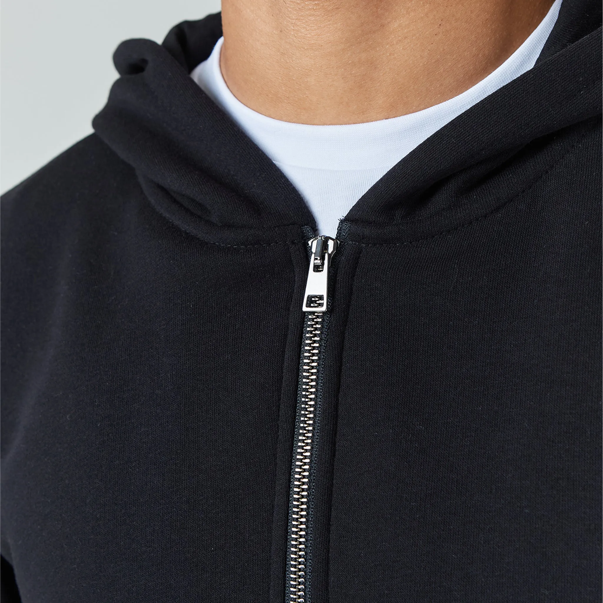 Relaxed Full Zip Hoodie | Black