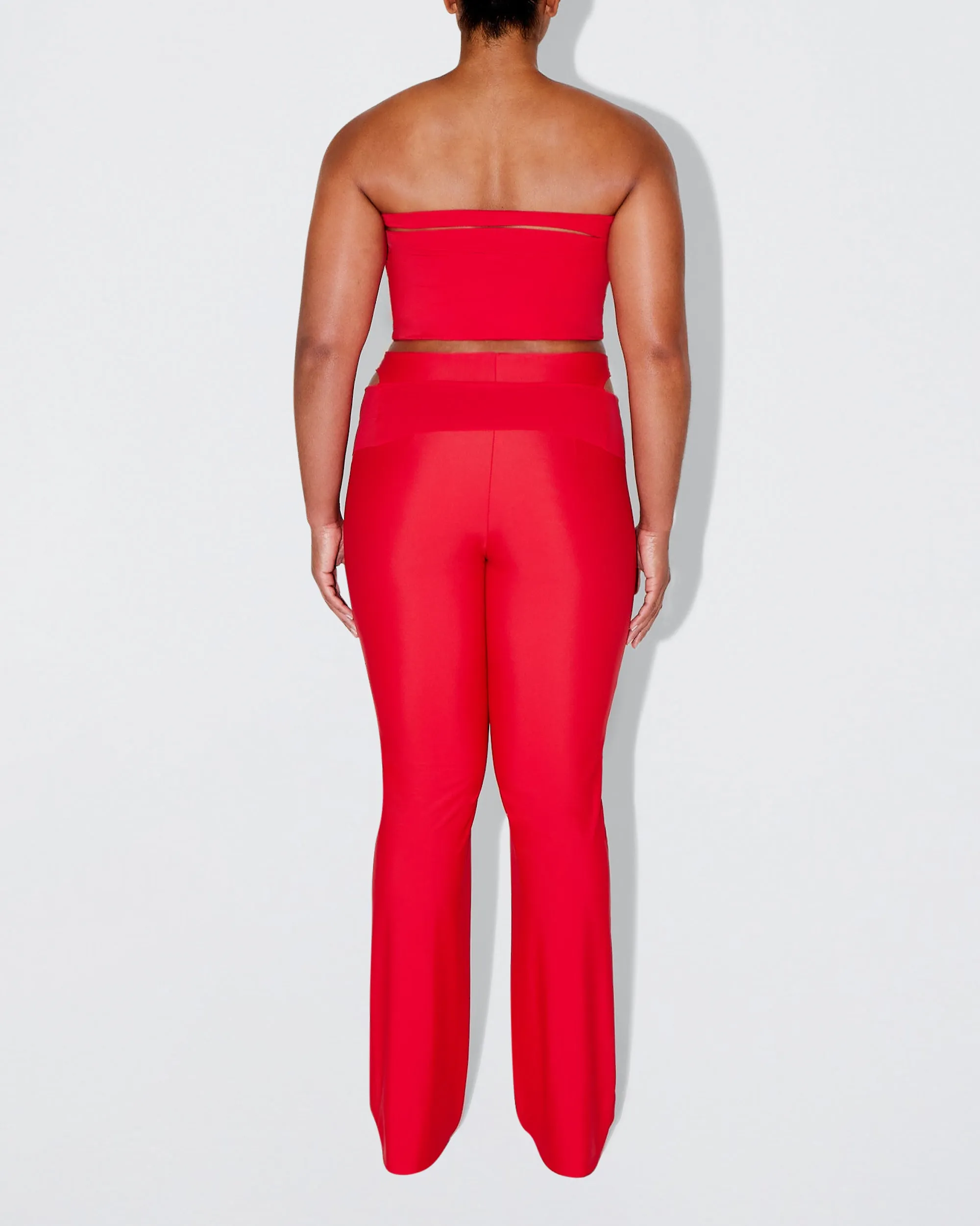 Sleek Stretch Cutout Foldover Pant | Tomato