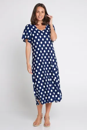 Spotina Dress - Navy/White Spot