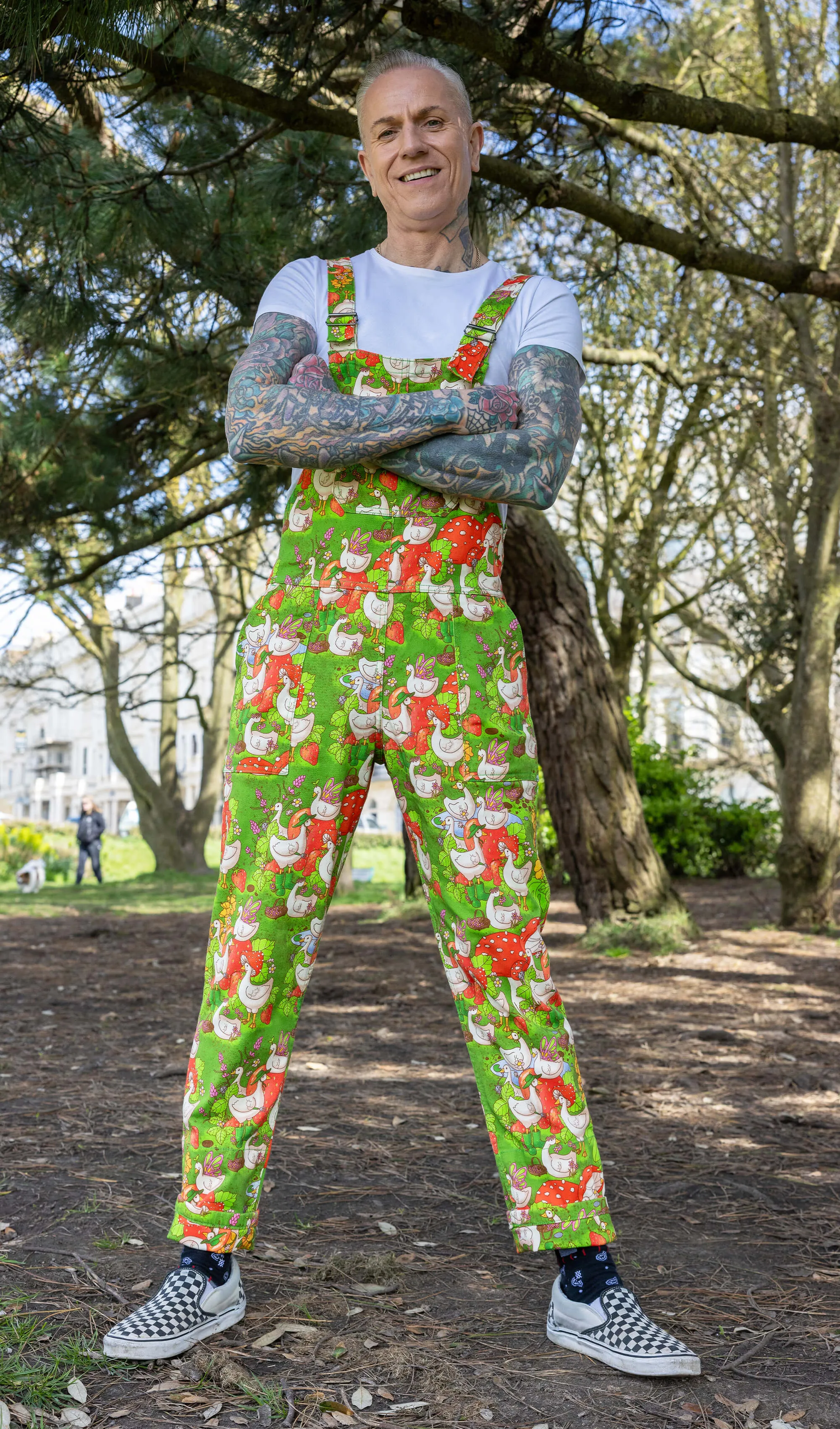 The Mushroom Babes In The Geese Garden Stretch Twill Dungarees - Unisex