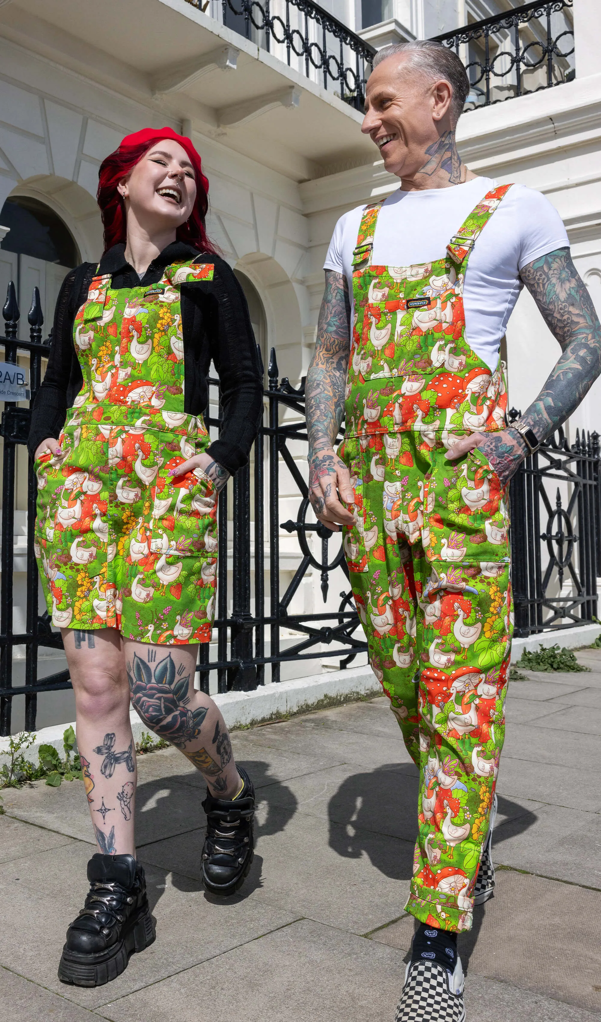 The Mushroom Babes In The Geese Garden Stretch Twill Dungarees - Unisex