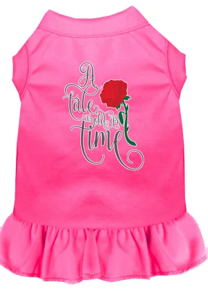 Timeless Tale Screen Print Dog Dress Bright Pink Xs