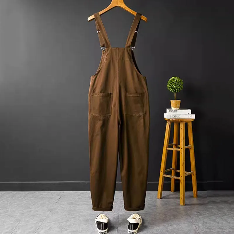 Unisex Retro Style Casual Multi-Pocket Overall Cargo Pants