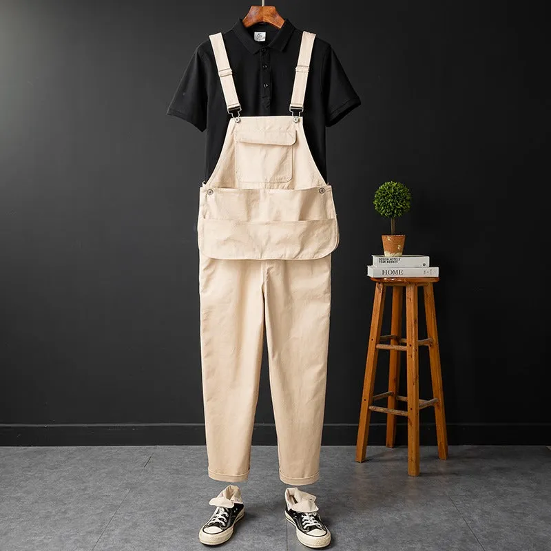 Unisex Retro Style Casual Multi-Pocket Overall Cargo Pants